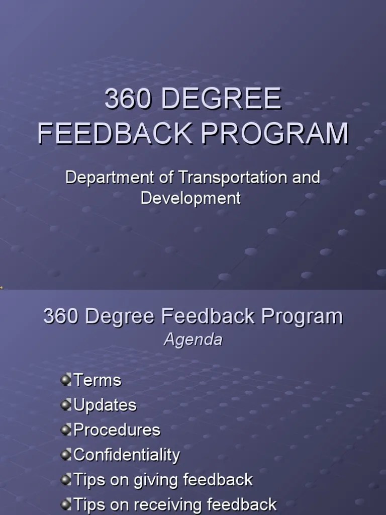 360 Degree Feedback Program | PDF | Feedback | Business