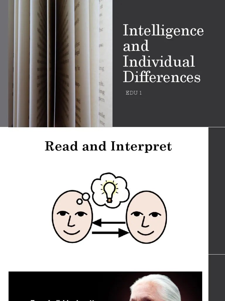 Intelligence And Individual Differences | PDF | Intelligence | Cognition