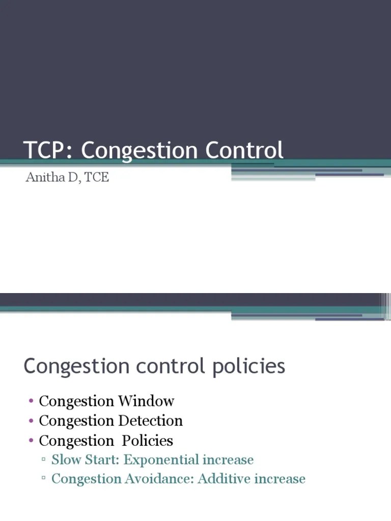 TCP Congestion Control | PDF