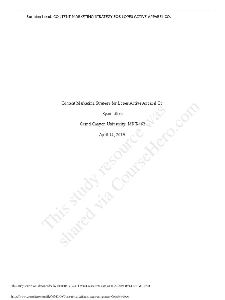 Content Marketing Strategy Assignment Complete | PDF | Marketing ...