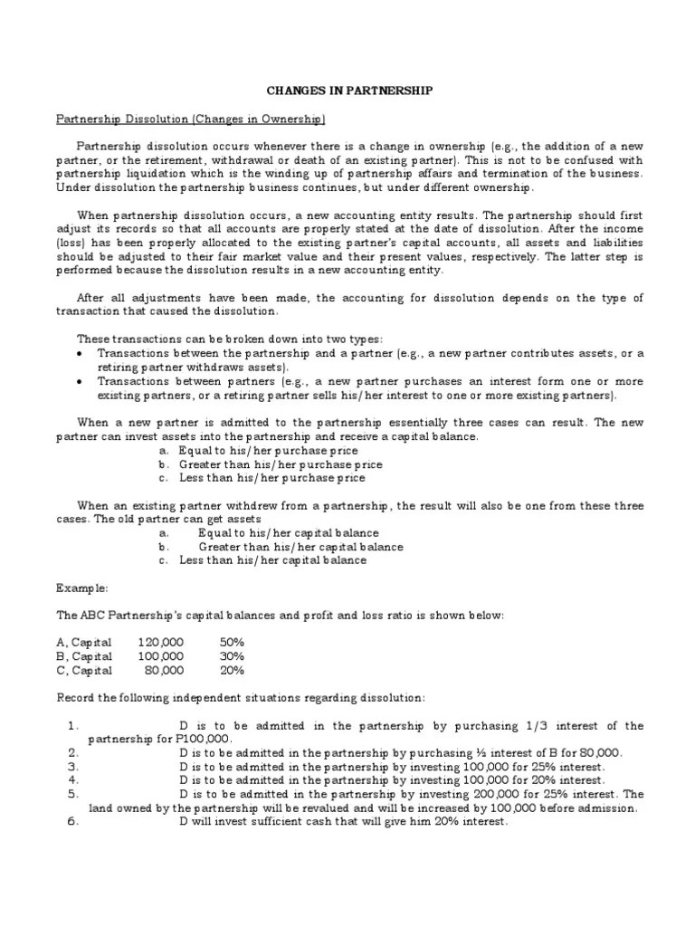 Partnership Dissolution | PDF | Partnership | Ownership