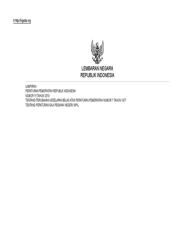 Lampiran PP 15-2019 TTG Gaji PNS THN 2019 | PDF