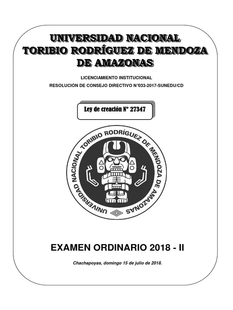 Examen Ordinario 2018-II - 15 - 07 - 2018 | PDF | Prueba (evaluación ...
