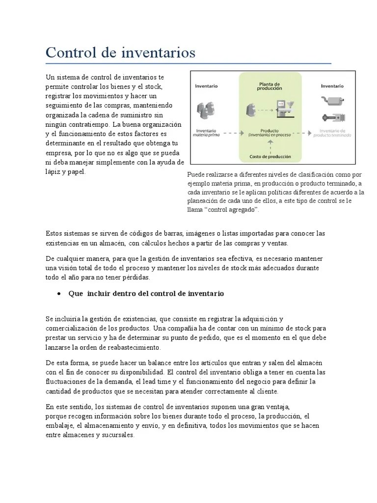 Control De Inventarios | PDF | Inventario | Informática