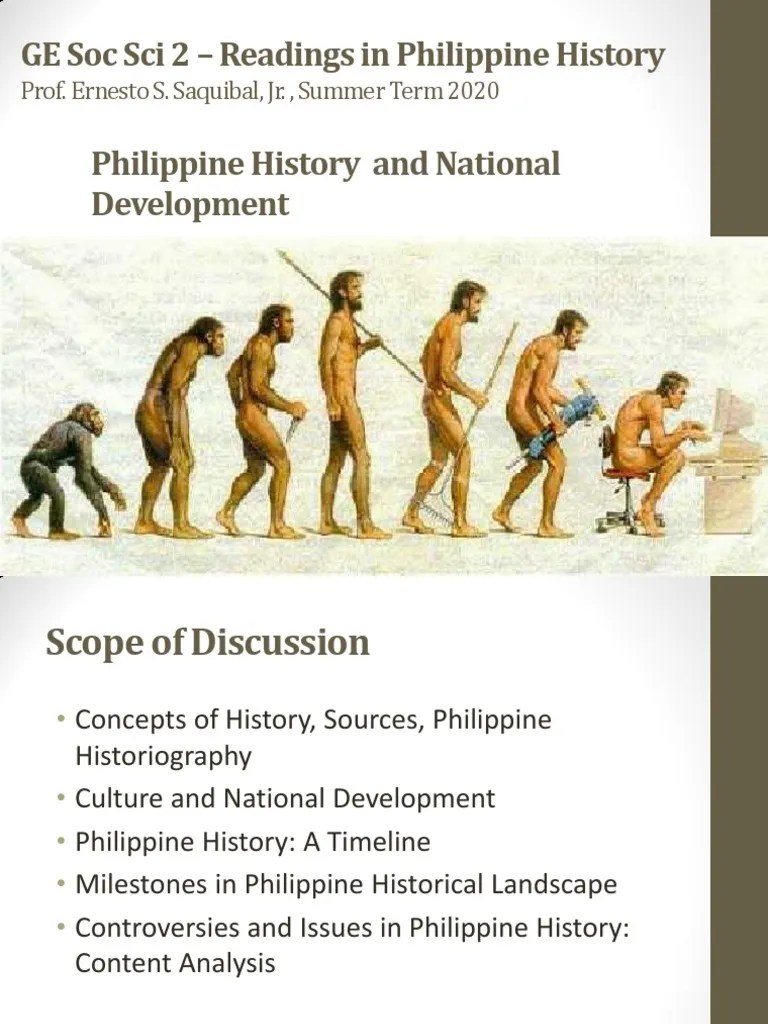GE Soc Sci 2 - Readings In Philippine History Philippine History And National Development | PDF ...