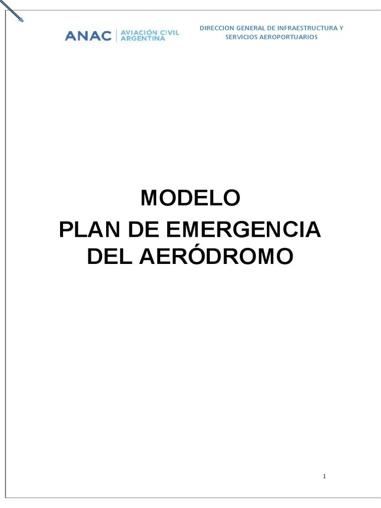 Modelo Plan De Emergencia | PDF | Aeropuerto | Aeronave