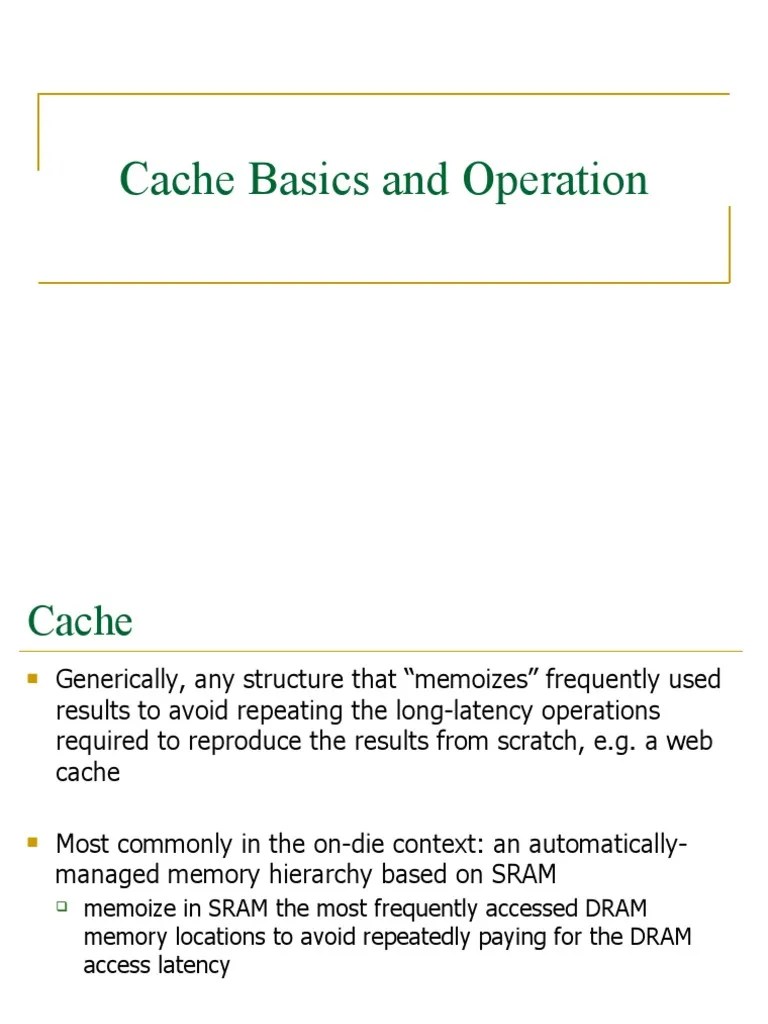 Cache Basics And Operation | PDF | Cpu Cache | Cache (Computing)