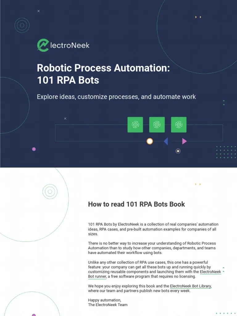 101 RPA Bots By ElectroNeek | PDF | Customer Relationship Management ...