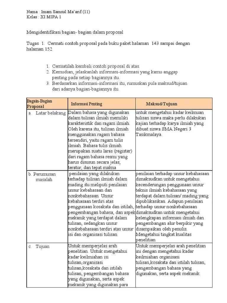 Bacalah contoh teks eksplanasi baik dari surat kabar, majalah, buku, . Tugas Indo Proposal Pdf