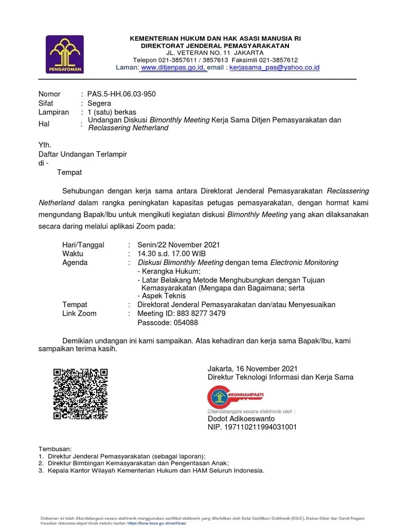 Undangan Diskusi Bimonthly Meeting Kerja | PDF