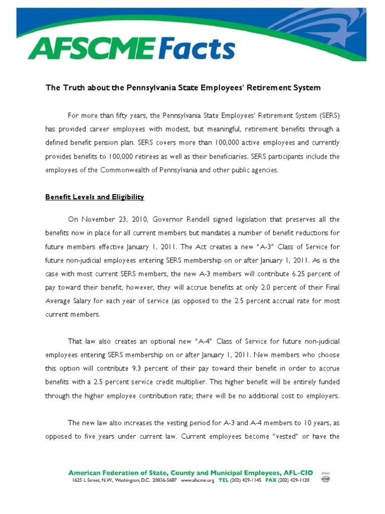 The truth about the pennsylvania state employees' retirement system