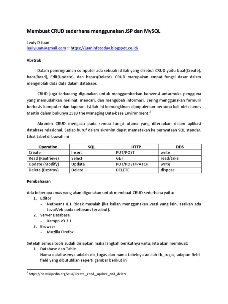 Tutorial JSP Dan MySQL | PDF