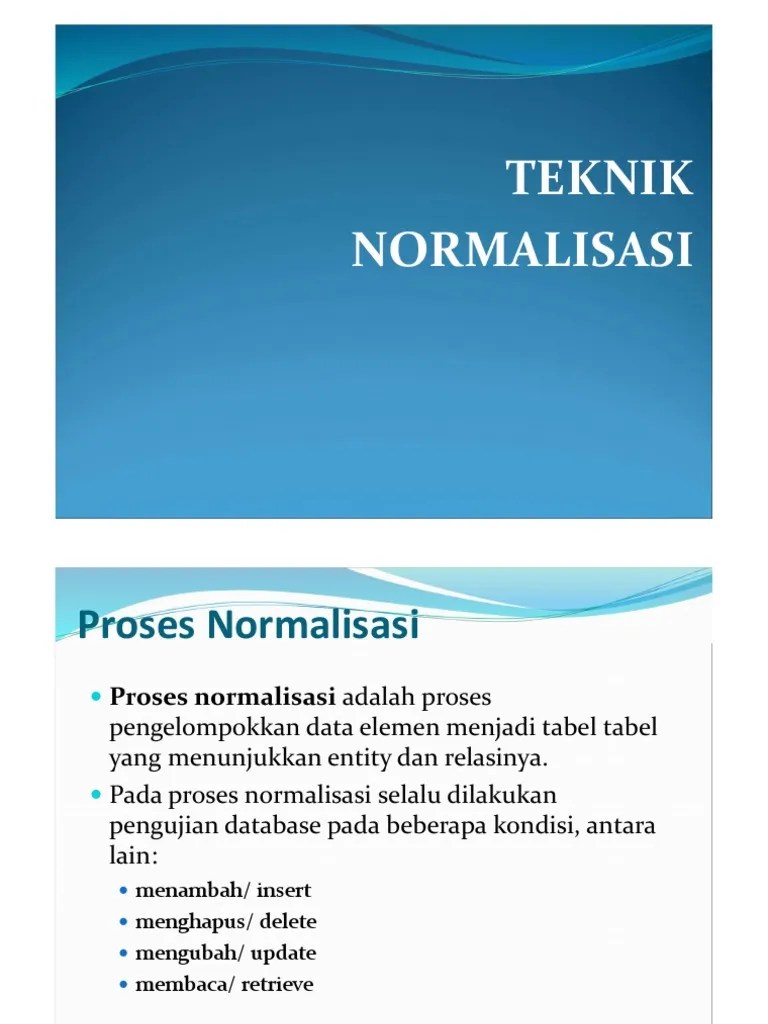 Teknik Normalisasi | PDF