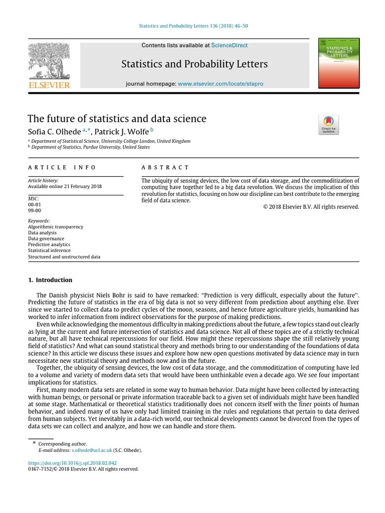 The Future Of Statistics And The Data Science | PDF | Statistics | Statistical Inference