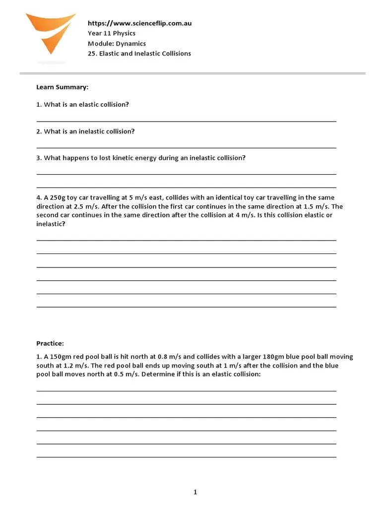 Elastic And Inelastic Collisions | PDF