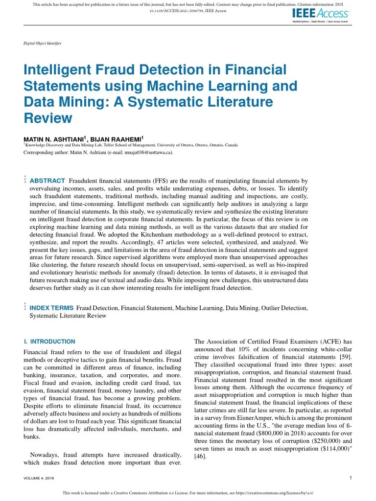 Intelligent Fraud Detection In Financial Statements Using Machine Learning And Data Mining: A ...