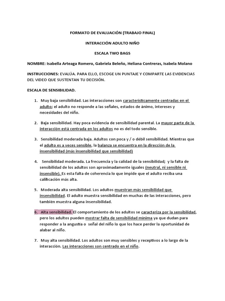 Interacción Niño - Adulto (Cuidador) | PDF | Conceptos Psicologicos ...