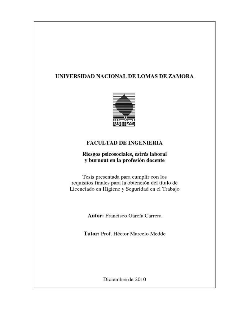 Riesgos Psicosociales, Estrés Laboral Y Burnout En La Profesión Docente | Descargar Gratis PDF ...