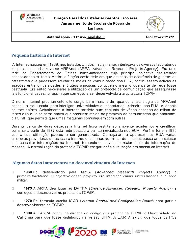 Protocolos TCP - IP | PDF | Protocolo De Controle De Transmissão | Rede ...