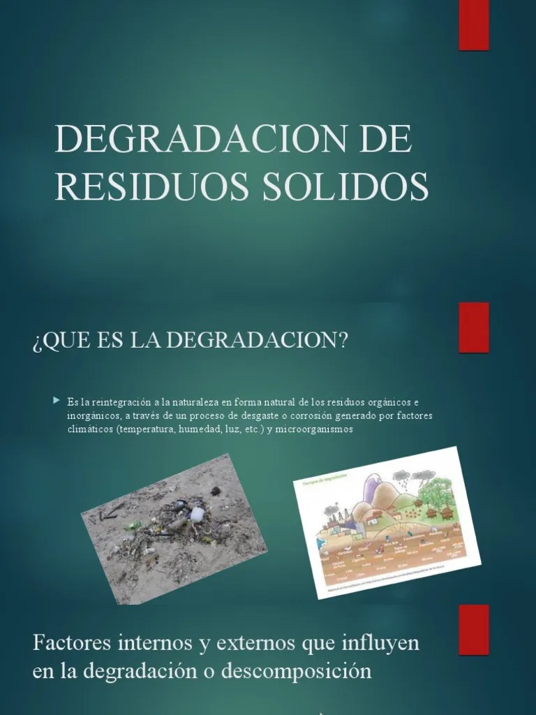 Degradacion De Residuos Solidos | PDF | El Plastico | Residuos