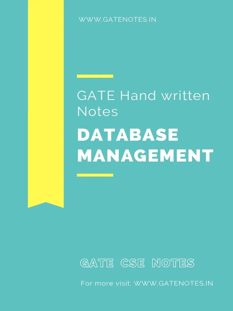 Gate Notes - DBMS(S) - Optimize | PDF