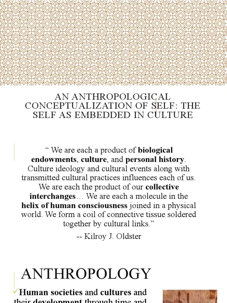 An Anthropological Conceptualization Of Self: The Self As Embedded In Culture | PDF | Identity ...
