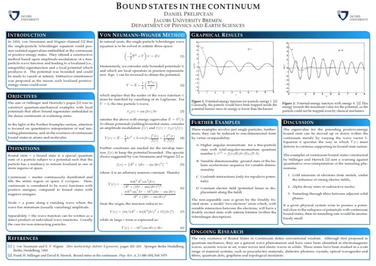 Bound States In The Continuum | PDF | Quantum Mechanics | Waves