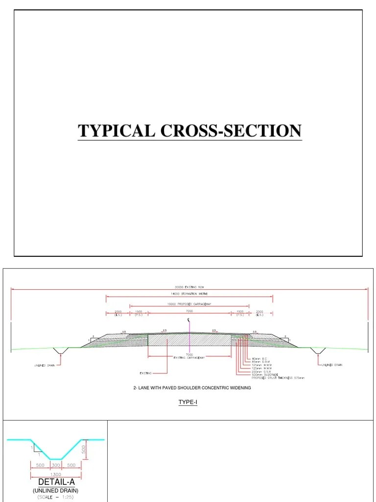 Typical Road Cross Section | PDF | Transportation Engineering | Civil Engineering