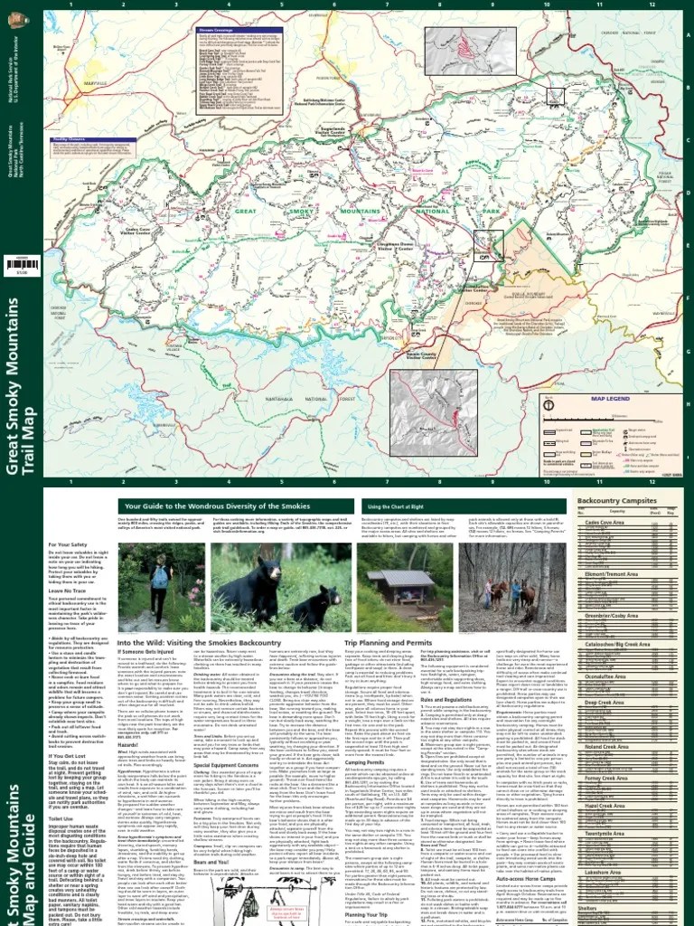 Great Smoky Mountains National Park Trail Map PDF 1665652853