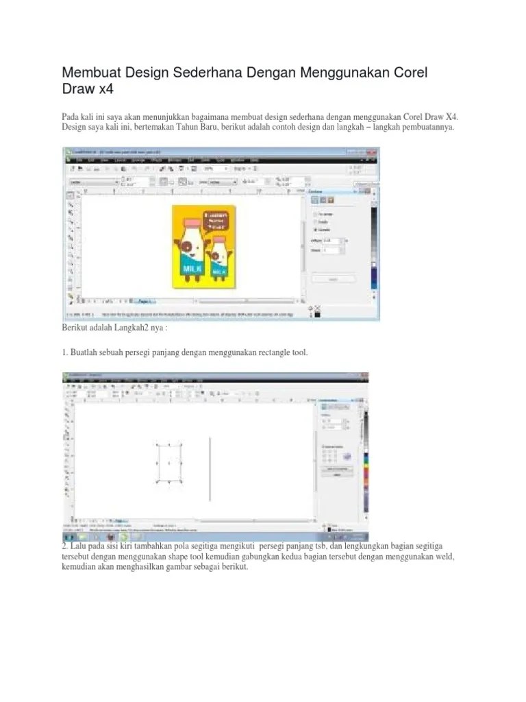 Membuat Design Sederhana Dengan Menggunakan Corel Draw | PDF