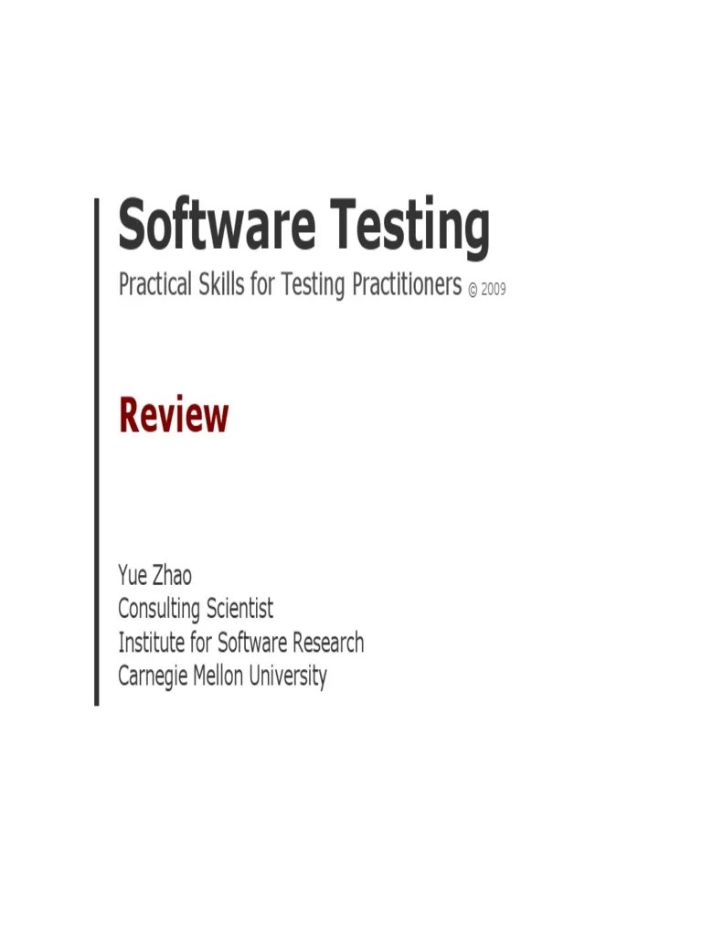 CMU SE 303 Software Testing Lec 02 | PDF | Software Testing ...