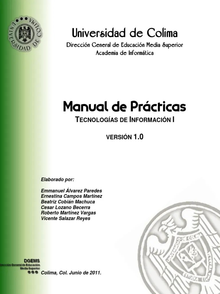 Tecnologías De Información I - Manual De Prácticas V1 - 0 | PDF ...