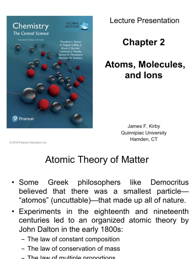 Atoms, Molecules, And Ions: Lecture Presentation | PDF | Atoms | Energy ...