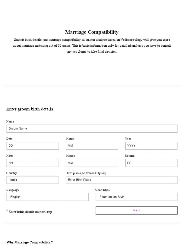 Marriage Compatibility. | PDF | Horoscope | Hindu Astrology