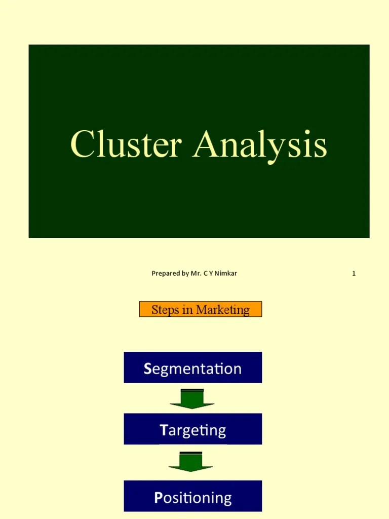 Cluster Analysis: Prepared By Mr. C Y Nimkar 1 | Download Free PDF ...