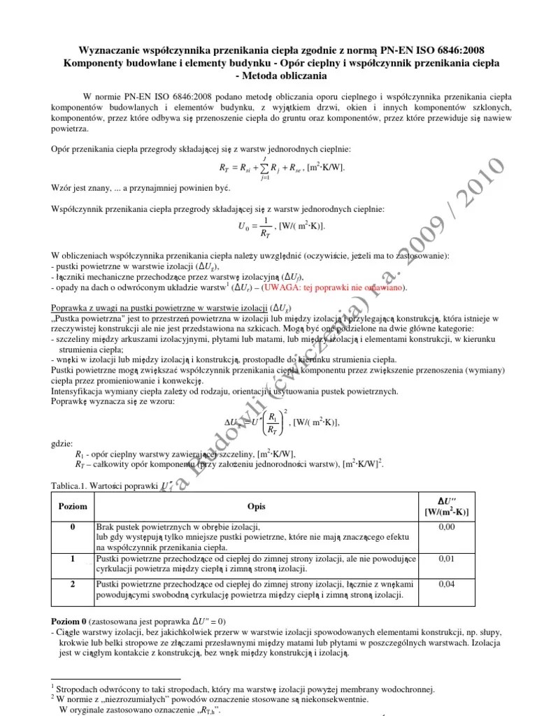 Wspolczynnik Przenikania Ciepla 2008 | PDF