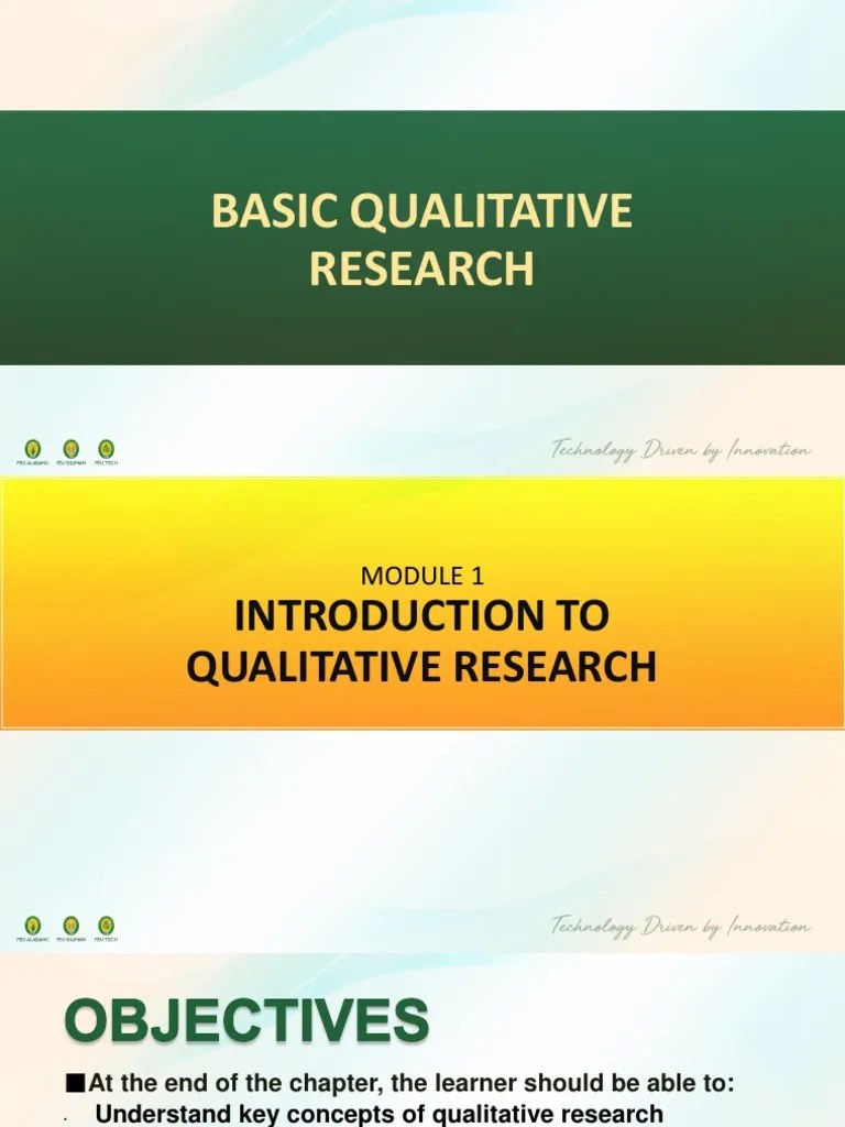 Module 4 - Basic Qualitative Research | PDF | Qualitative Research ...