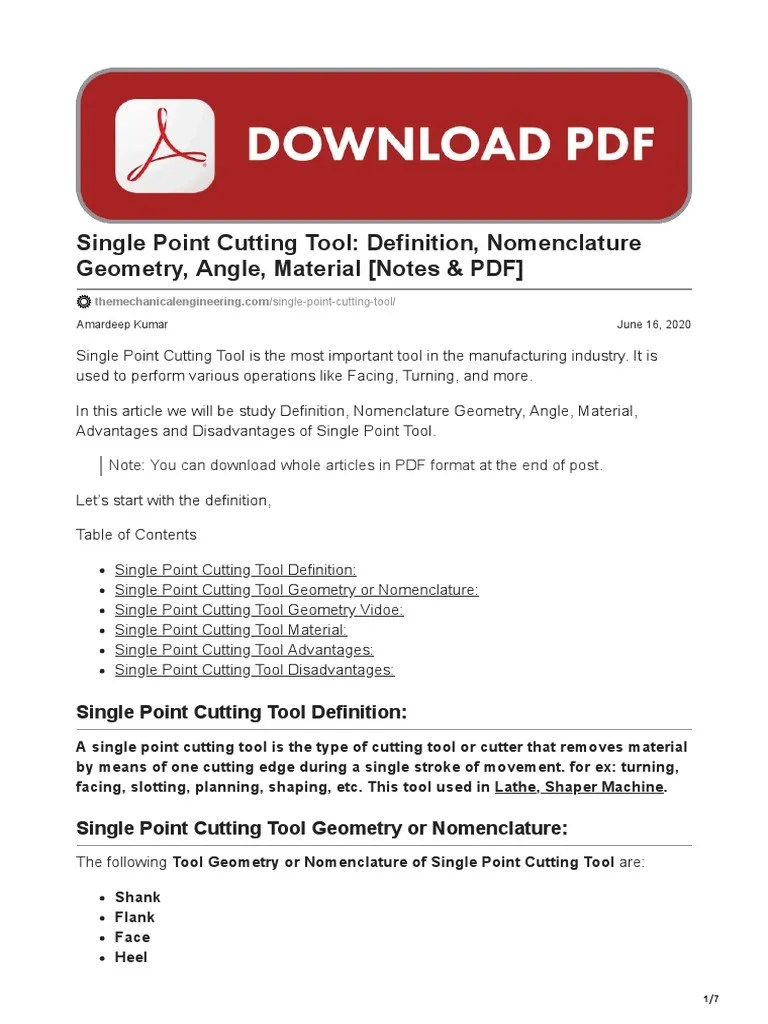 Cutting Tool - Lathe PDF | PDF | Machining | Angle