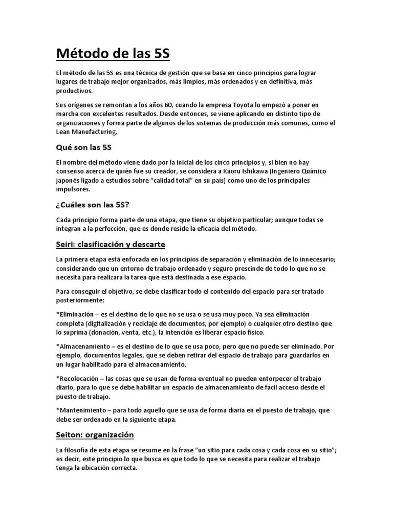 Método De Las 5S | PDF | Business
