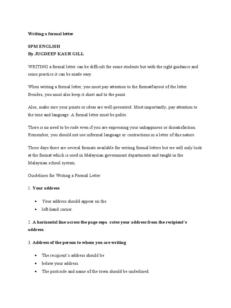 Instead of complaining to friends and relatives, take action and write a complaint letter. Writing A Formal Letter Pdf