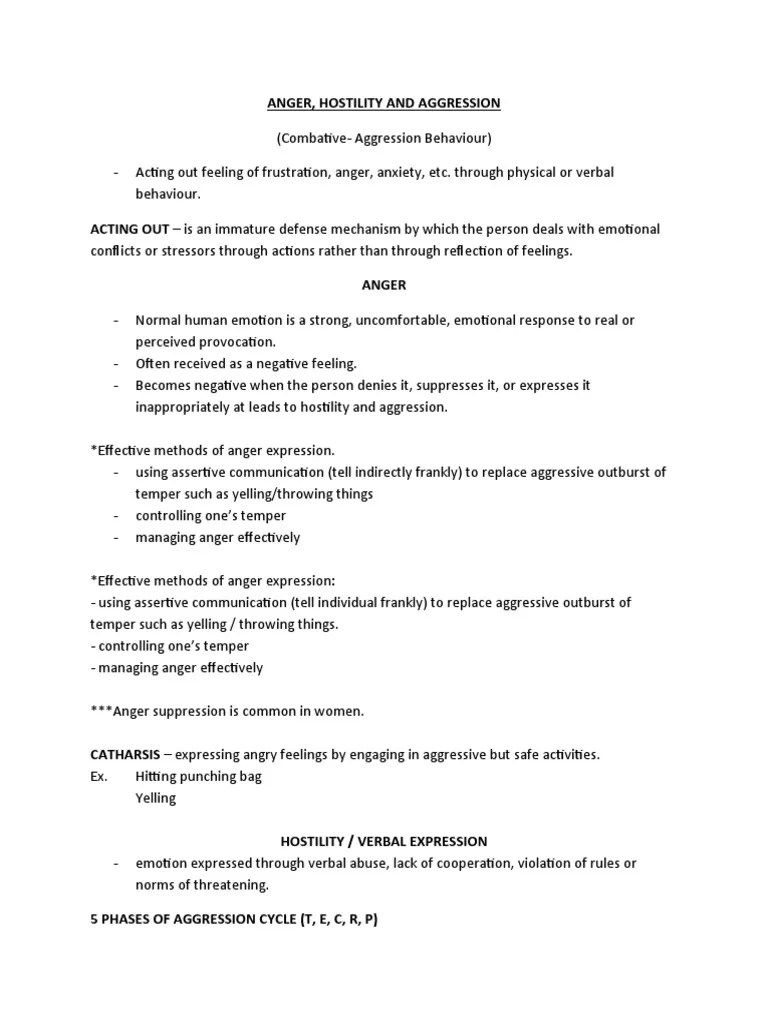 Managing Anger, Hostility, And Aggression: A Guide To Understanding And ...