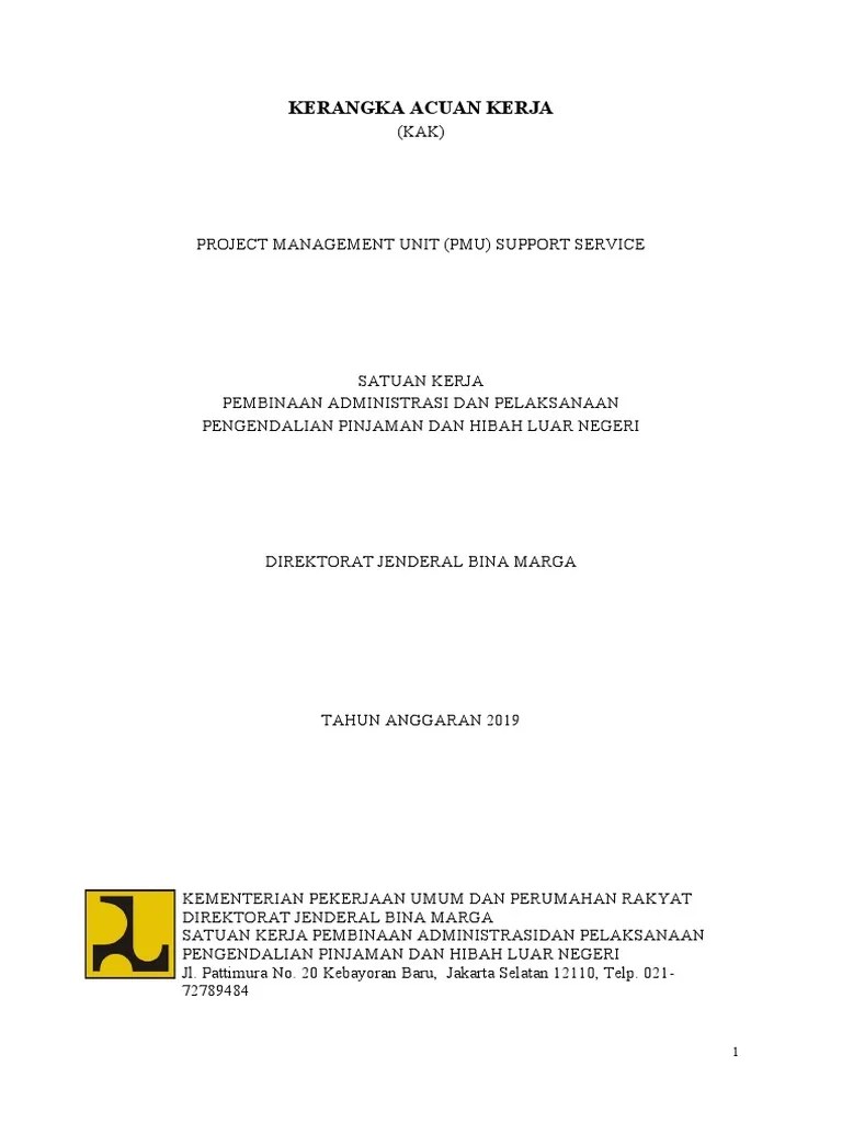 Kerangka Acuan Kerja Project Management Unit (PMU) | PDF