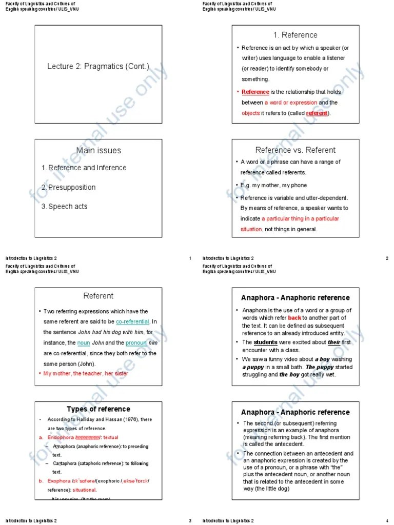 Lecture 2 - PRAGMATICS (Part 2) | Download Free PDF | Semantics ...