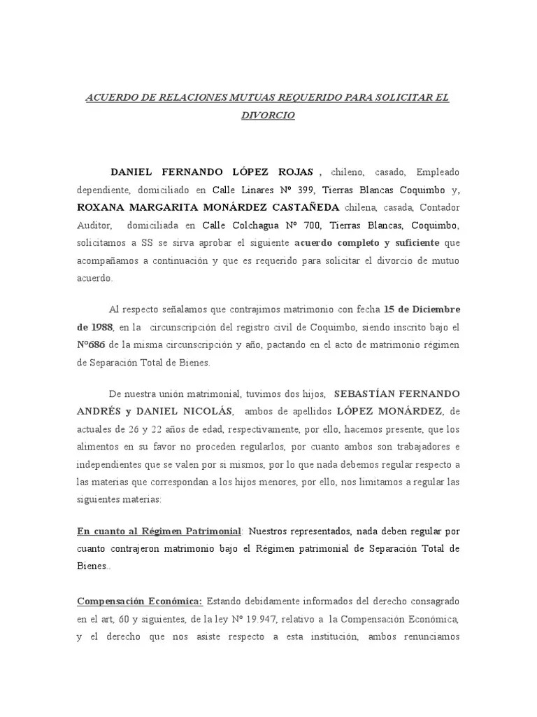 Acuerdo Relaciones Mutuas Roxana Monardez | PDF | Finanzas Y Dinero