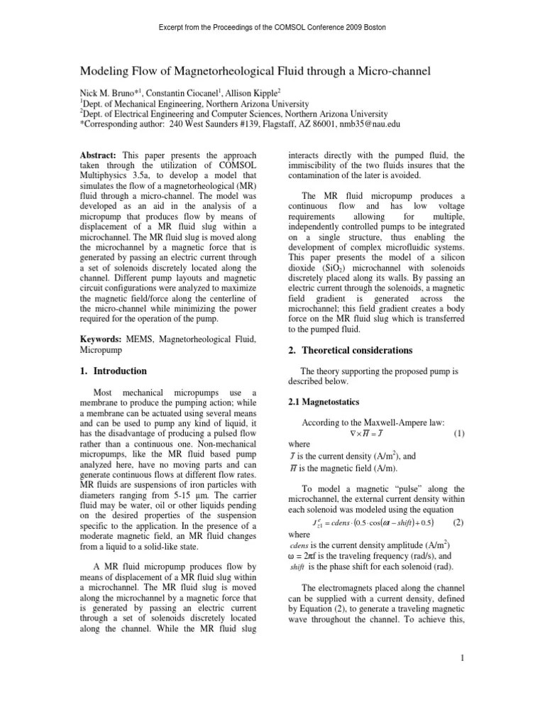 CFD Analysis Of MR Fluid | Download Free PDF | Magnetic Field | Fluid ...