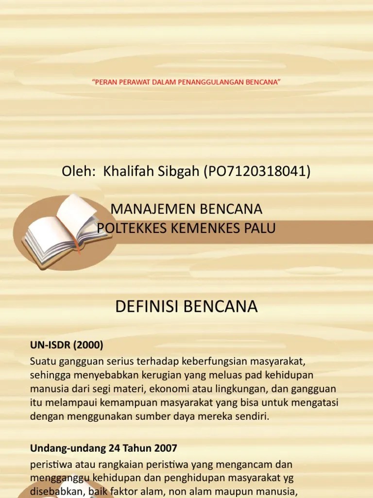 Peran Perawat Dalam Penanggulangan Bencana | PDF