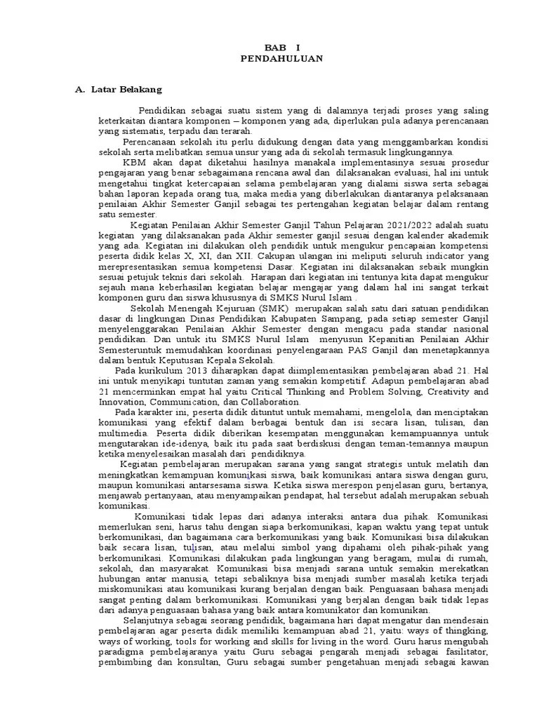 Laporan-PAS-SEMESTER-GANJIL 2021-2022 | PDF