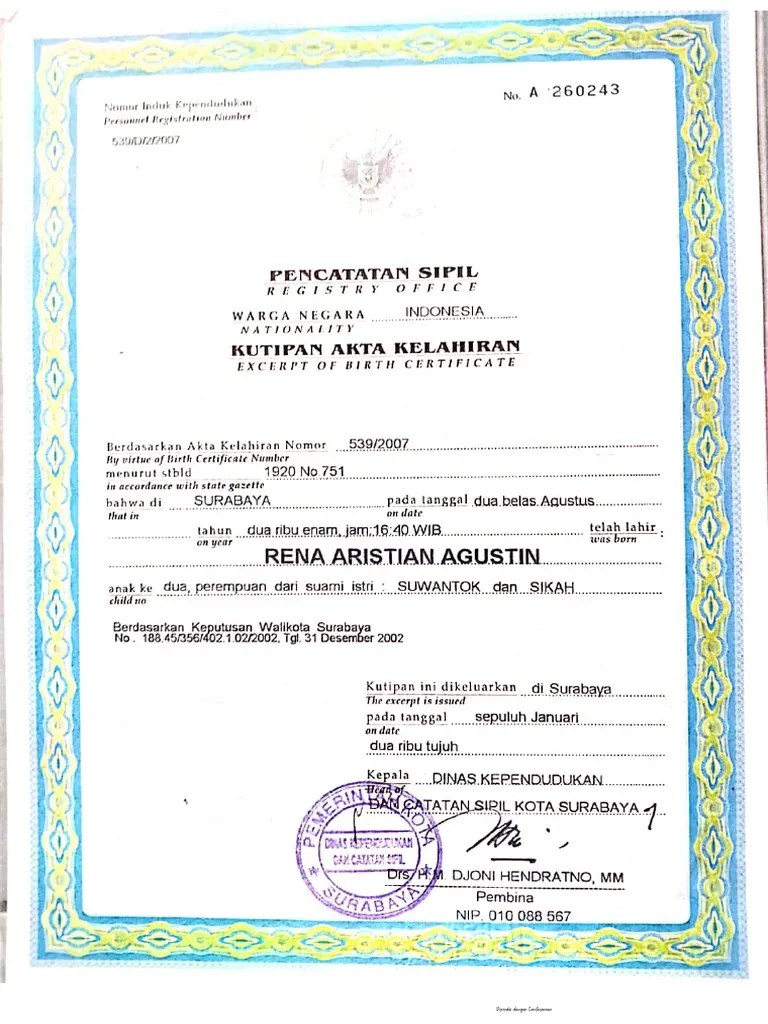 Akta Kelahiran | PDF