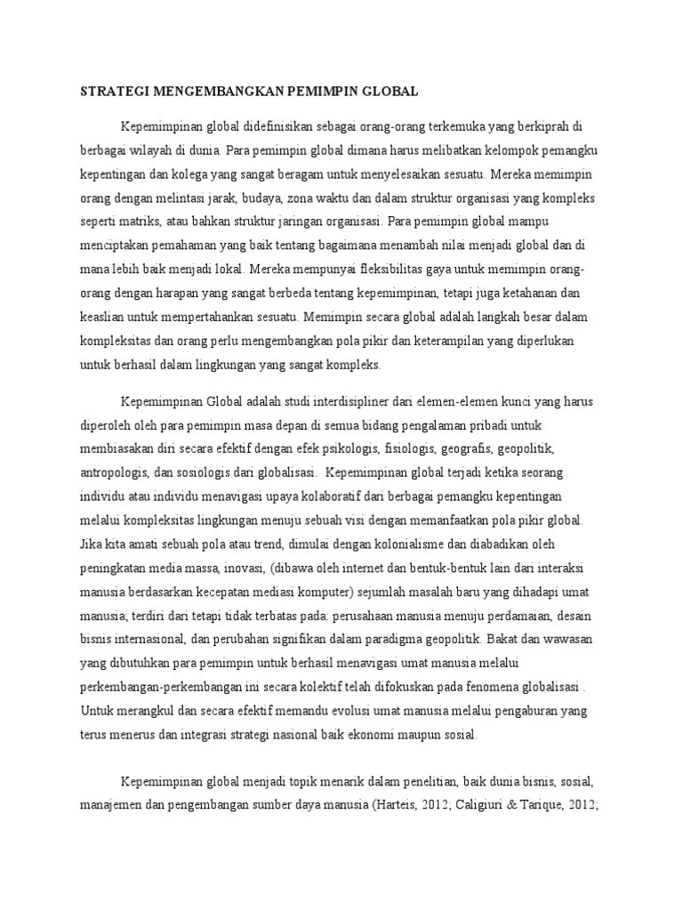 Strategi Mengembangkan Pemimpin Global | PDF