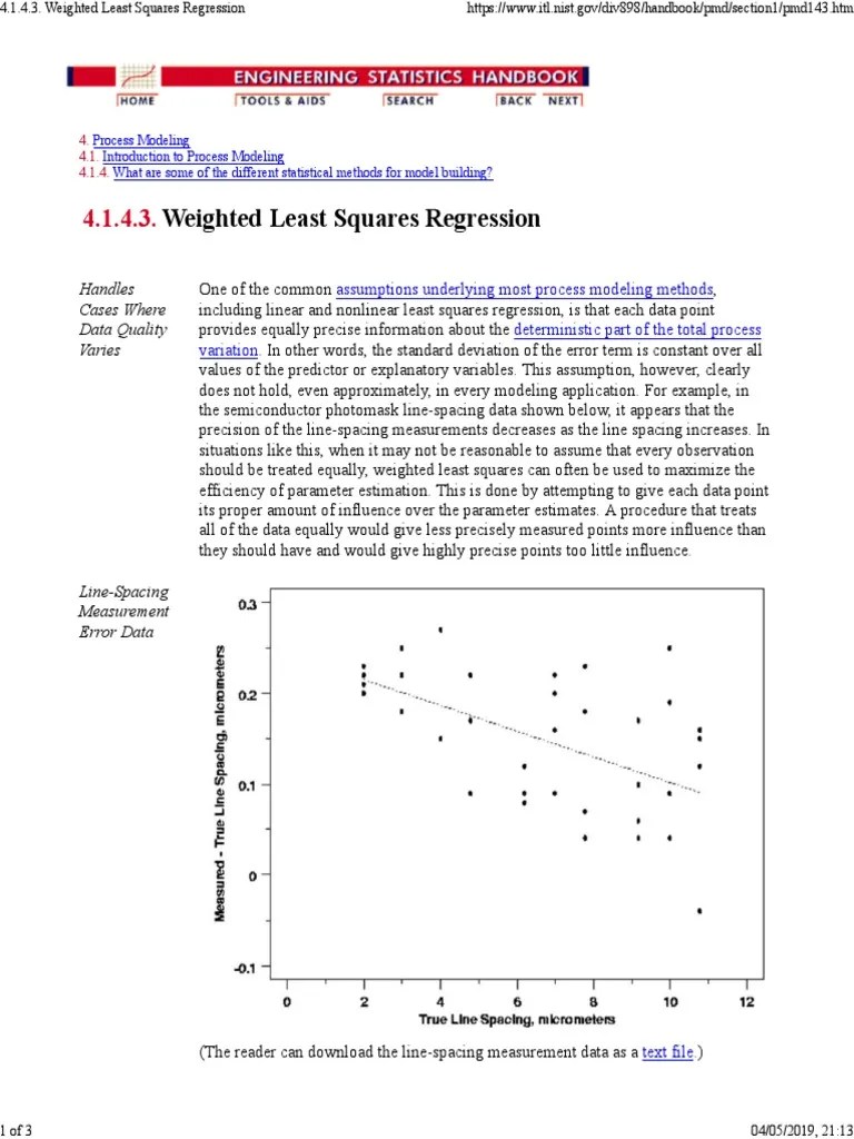 4.1.4.3. Weighted Least Squares Regression | PDF | Least Squares ...